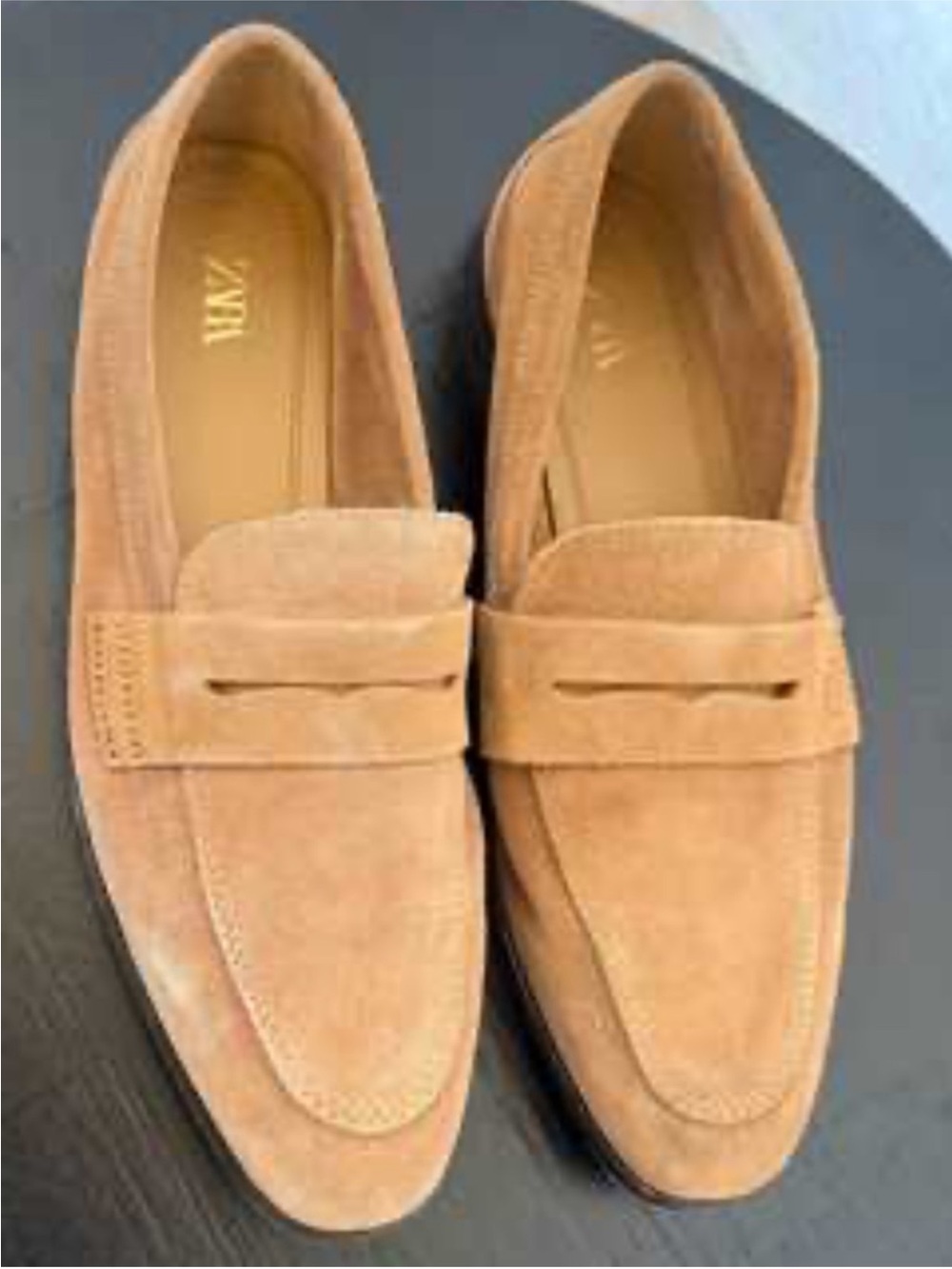 Zara FLAT SPLIT SUEDE
LOAFERS Sand Brown Tan Penny
Loafers Slip On Mule Size 9 - Picture 2 of 10